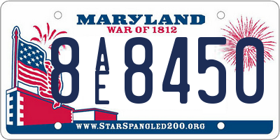 MD license plate 8AE8450