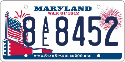 MD license plate 8AE8452