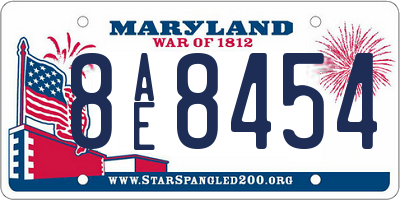 MD license plate 8AE8454