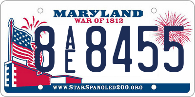 MD license plate 8AE8455