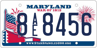 MD license plate 8AE8456