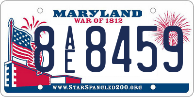 MD license plate 8AE8459
