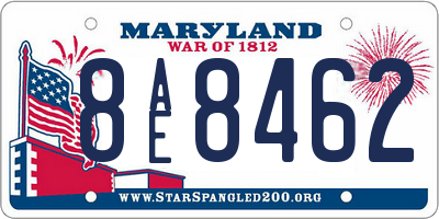 MD license plate 8AE8462