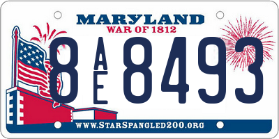 MD license plate 8AE8493