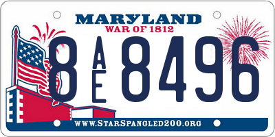 MD license plate 8AE8496
