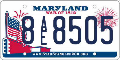 MD license plate 8AE8505