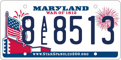 MD license plate 8AE8513