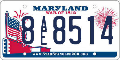 MD license plate 8AE8514