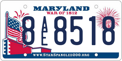 MD license plate 8AE8518