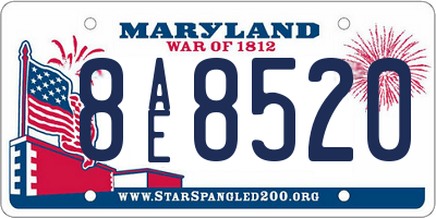 MD license plate 8AE8520