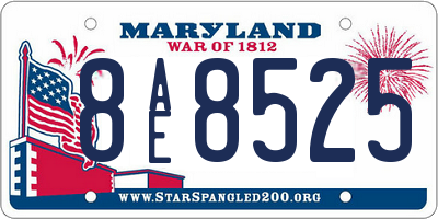MD license plate 8AE8525