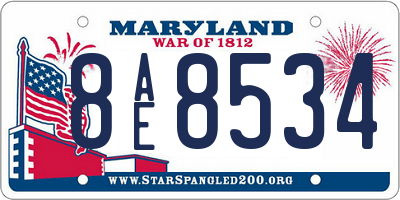 MD license plate 8AE8534