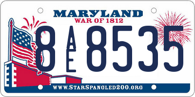 MD license plate 8AE8535
