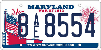 MD license plate 8AE8554