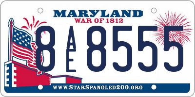 MD license plate 8AE8555