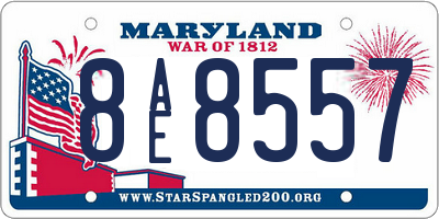 MD license plate 8AE8557
