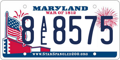MD license plate 8AE8575