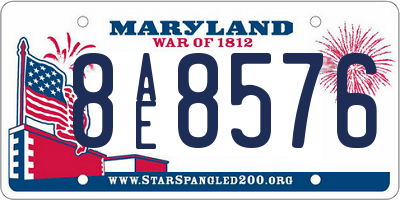 MD license plate 8AE8576