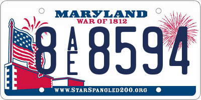 MD license plate 8AE8594
