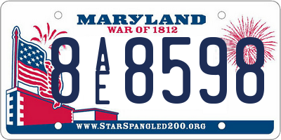 MD license plate 8AE8598