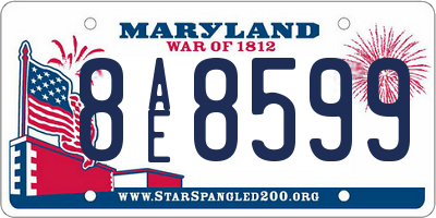 MD license plate 8AE8599