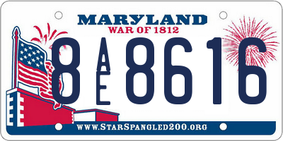MD license plate 8AE8616