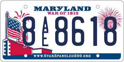 MD license plate 8AE8618