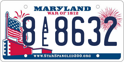 MD license plate 8AE8632