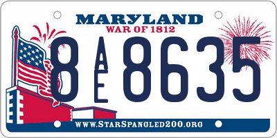 MD license plate 8AE8635