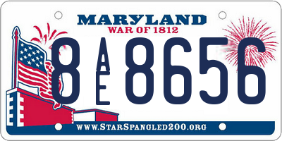 MD license plate 8AE8656