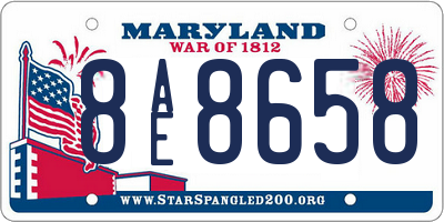 MD license plate 8AE8658