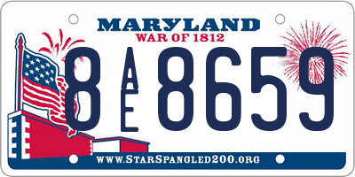 MD license plate 8AE8659