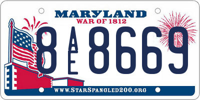 MD license plate 8AE8669