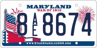 MD license plate 8AE8674
