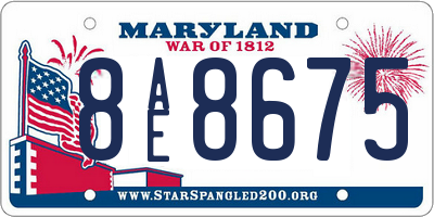 MD license plate 8AE8675