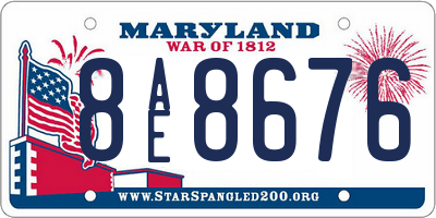 MD license plate 8AE8676