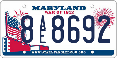 MD license plate 8AE8692