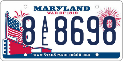 MD license plate 8AE8698