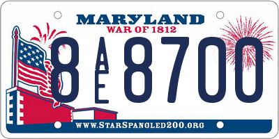 MD license plate 8AE8700