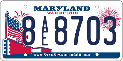 MD license plate 8AE8703