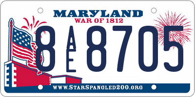 MD license plate 8AE8705
