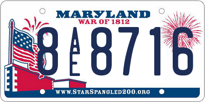 MD license plate 8AE8716