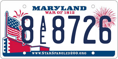 MD license plate 8AE8726