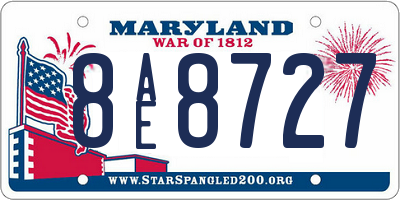 MD license plate 8AE8727