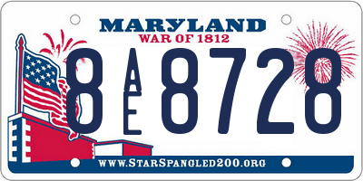 MD license plate 8AE8728