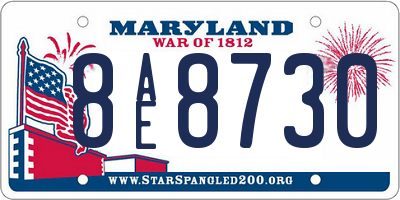 MD license plate 8AE8730