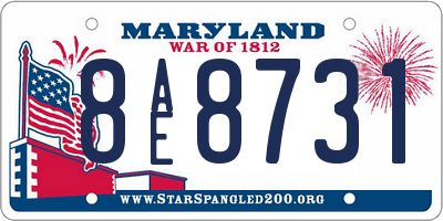 MD license plate 8AE8731