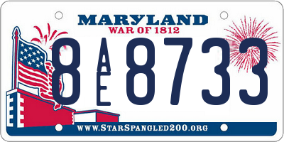 MD license plate 8AE8733