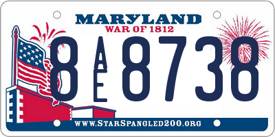 MD license plate 8AE8738