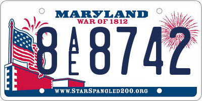 MD license plate 8AE8742